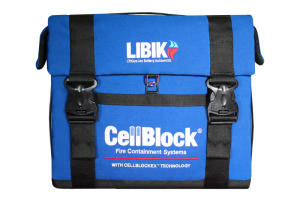 The LIBIK bag serves as a fire suppression tool and a lithium battery emergency response kit.