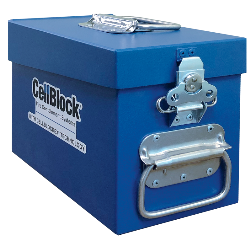 CellBlock FCS battery storage cases and shipping containers.