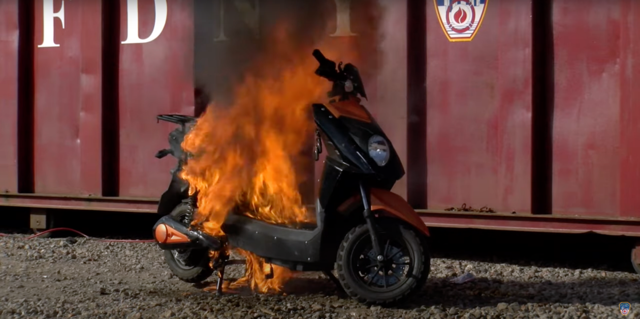 ebike on fire